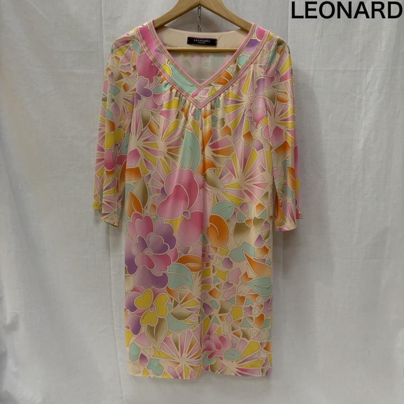 レオナール LEONARD ワンピース ひざ丈スカート FASHION チュニック 花柄 ワンピース 日本製 0150311 3 マルチカラー / マルチカラー / multicolor レディース USED 古着 中古 50170489