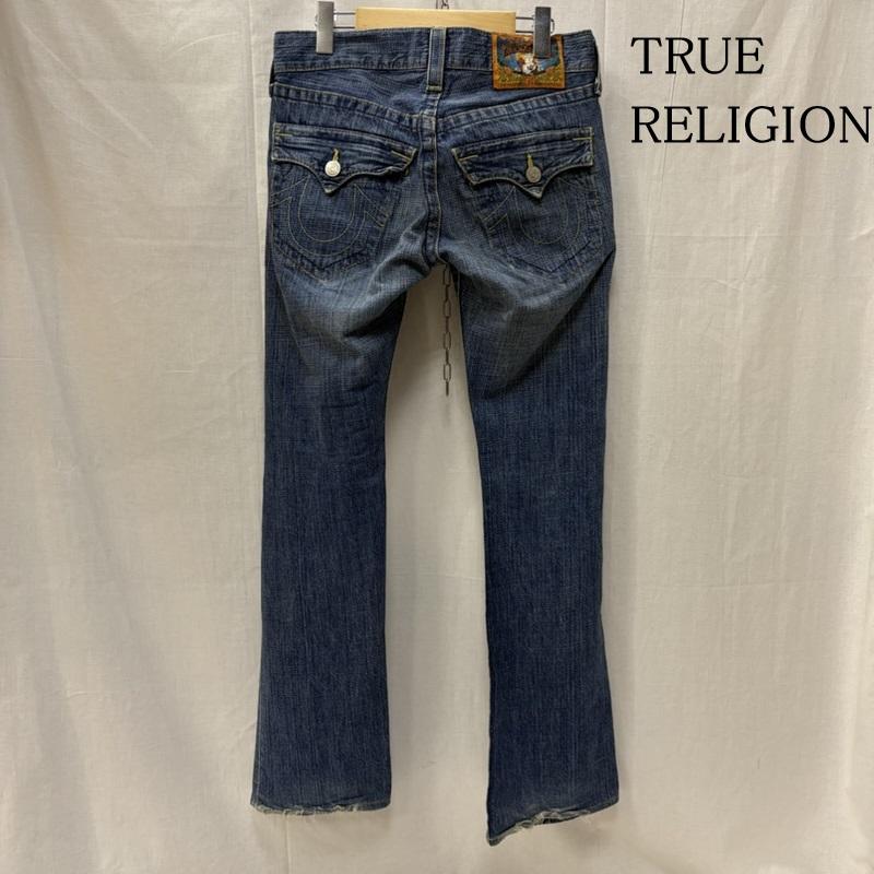トゥルーレリジョン TRUE RELIGION パンツ ワークパンツ、ペインターパンツ 814 デニム フレア デニム パンツ USA製 28インチ インディゴ / インディゴ / Indigo メンズ USED 古着 中古 50170490