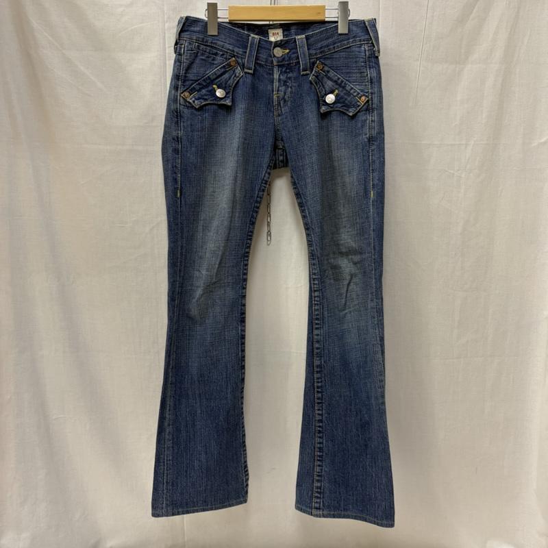 トゥルーレリジョン TRUE RELIGION パンツ ワークパンツ、ペインターパンツ 814 デニム フレア デニム パンツ USA製 28インチ インディゴ / インディゴ / Indigo メンズ USED 古着 中古 50170490