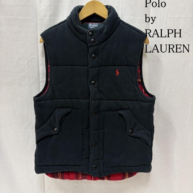 ポロバイラルフローレン Polo by RALPH LAUREN ジャケット、上着 ジャンパー、ブルゾン 中綿 スウェット ベスト 裏地 チェック M 黒 / ブラック / black X 赤 / レッド / red メンズ USED 古着 中古 50170504