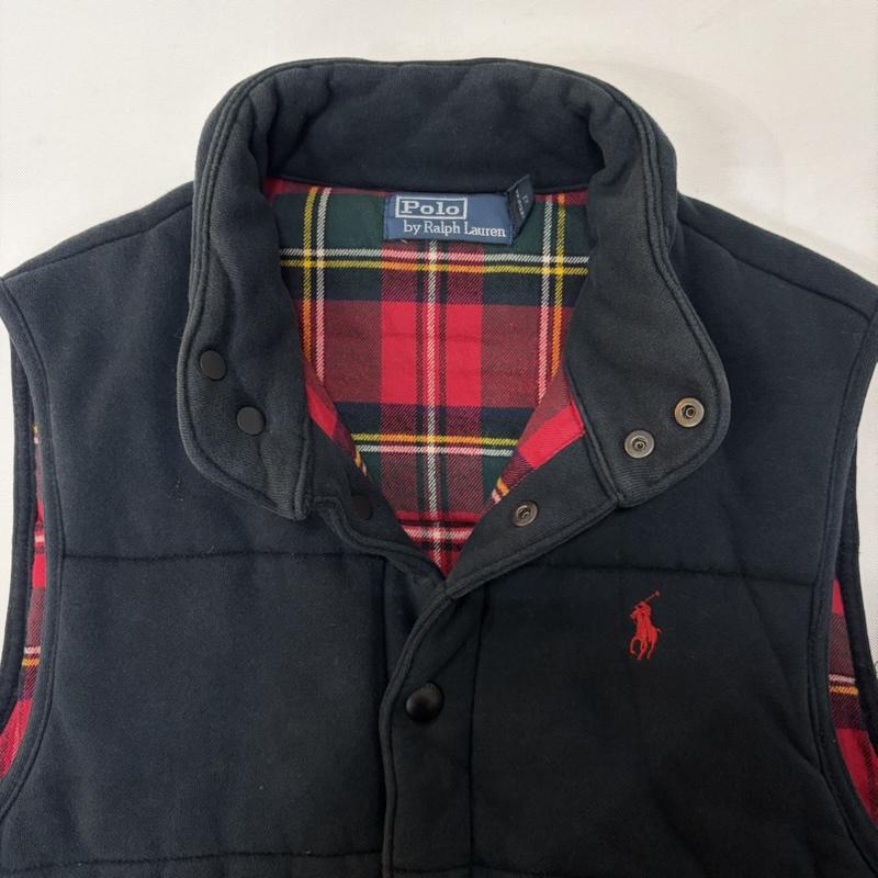 ポロバイラルフローレン Polo by RALPH LAUREN ジャケット、上着 ジャンパー、ブルゾン 中綿 スウェット ベスト 裏地 チェック M 黒 / ブラック / black X 赤 / レッド / red メンズ USED 古着 中古 50170504