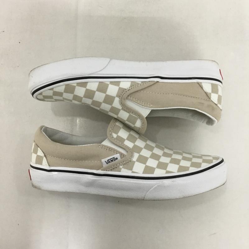 バンズ VANS スリッポン スリッポン 508731 22.5cm スニーカー 22.5cm チェック 白 / ホワイト / X ベージュ / ベージュ /  レディース USED 古着 中古 10146873
