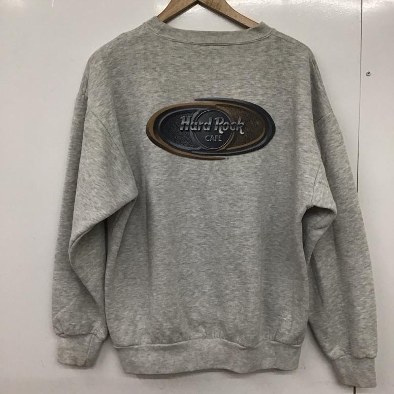 ハードロックカフェ HARD ROCK CAFE トレーナー 長袖 長袖トレーナー スウェット クルーネック プルオーバー L プリント 灰 / グレー /  メンズ USED 古着 中古 10132085