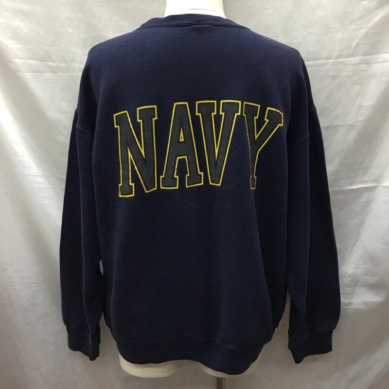 古着 USED トレーナー 長袖 ミリタリー トレーナー u.s.navy 古着 クルーネック スウェット ロゴ、文字 紺 / ネイビー /  メンズ USED 古着 中古 10121926