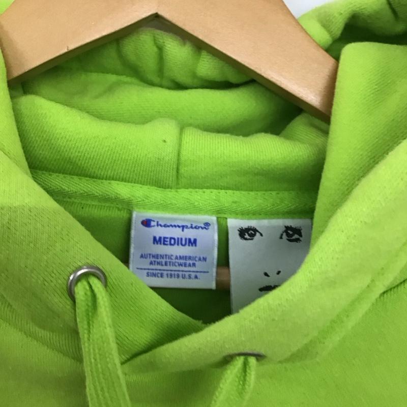 エックスガール X-girl パーカー 長袖 CWSQ112 Champion 2 ロゴ、文字 X プリント 黄緑 / イエローグリーン /  レディース USED 古着 中古 10141827