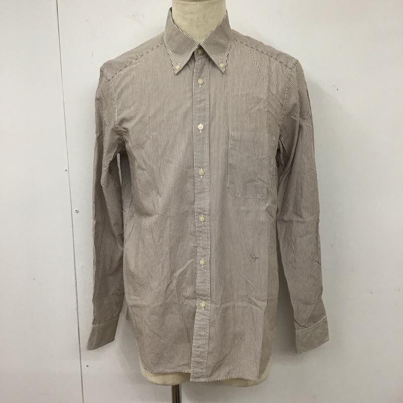 ビームスライツ BEAMS LIGHTS シャツ、ブラウス 長袖 ボタンダウン XL ストライプ 白 / ホワイト / X 茶 / ブラウン /  メンズ USED 古着 中古 10118109