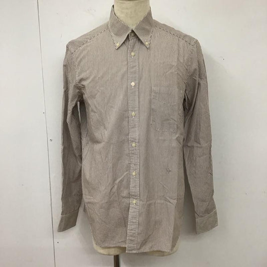 ビームスライツ BEAMS LIGHTS シャツ、ブラウス 長袖 ボタンダウン XL ストライプ 白 / ホワイト / X 茶 / ブラウン /  メンズ USED 古着 中古 10118109