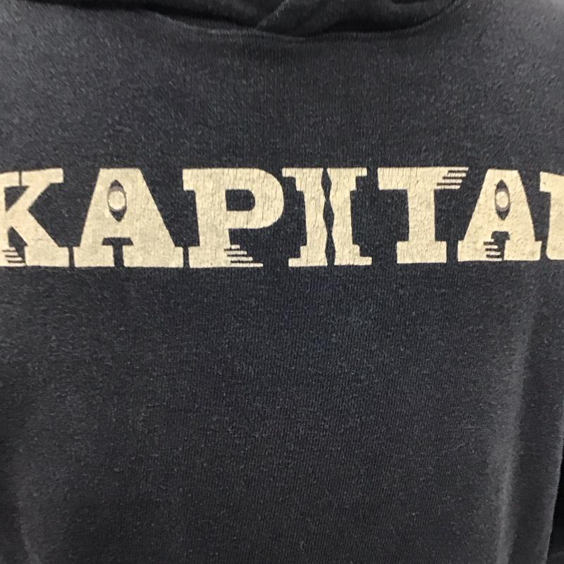 キャピタル KAPITAL パーカー 長袖 k2409lc046 裏毛 フードスウェット SPEAKEASY KAPITALpt 3 ロゴ、文字 X プリント 黒 / ブラック /  メンズ USED 古着 中古 10121856
