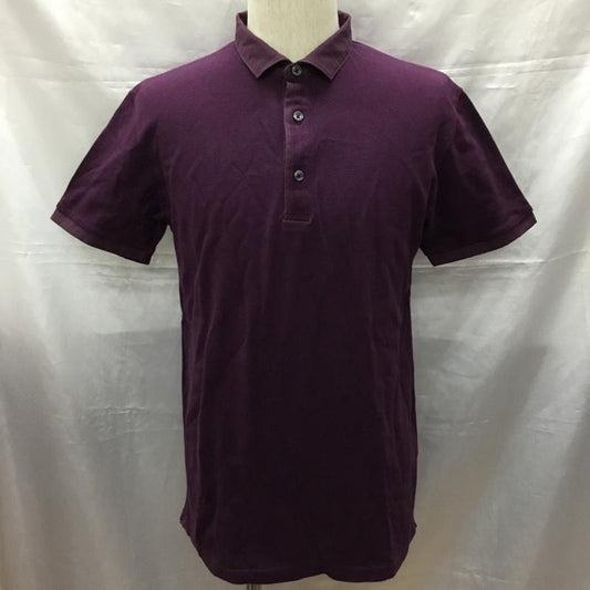 ジュンハシモト junhashimoto ポロシャツ 半袖 nuc41tt0103fc JUNHASHIMOTO×nanouniverse 半袖ポロシャツ 半袖カットソー XL 無地 紫 / パープル /  メンズ USED 古着 中古 10114578