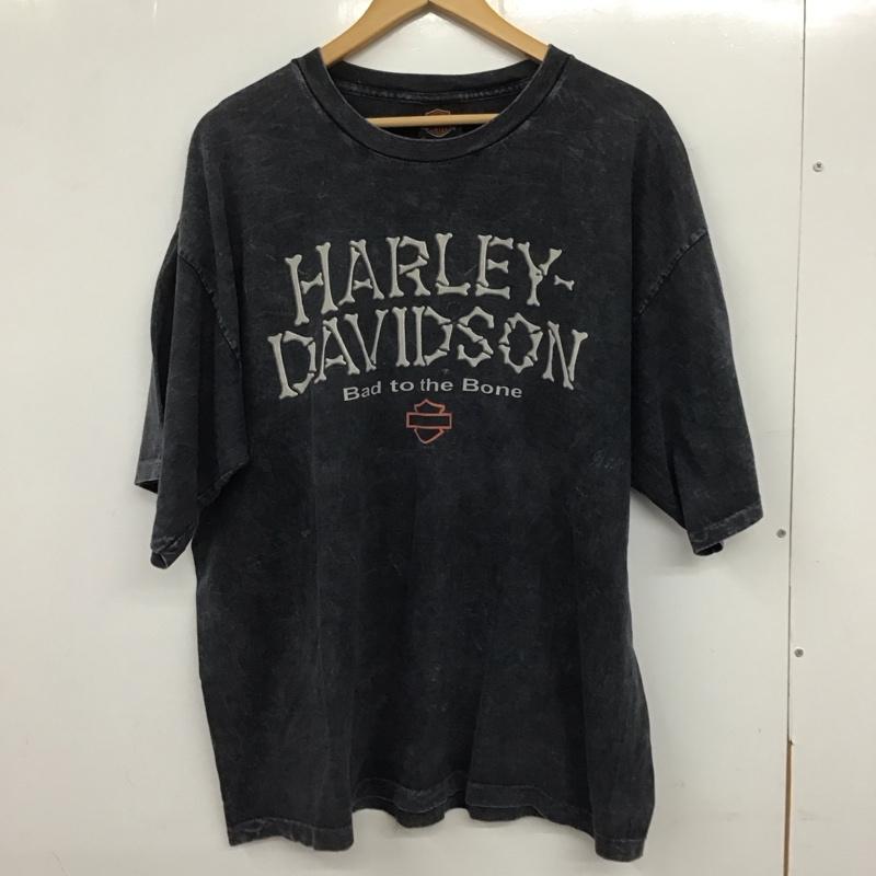 ハーレーダビッドソン Harley-Davidson Tシャツ 半袖 半袖カットソー プリントTシャツ クルーネックカットソー 2008年 usa製 XL プリント 黒 / ブラック /  メンズ USED 古着 中古 10134004