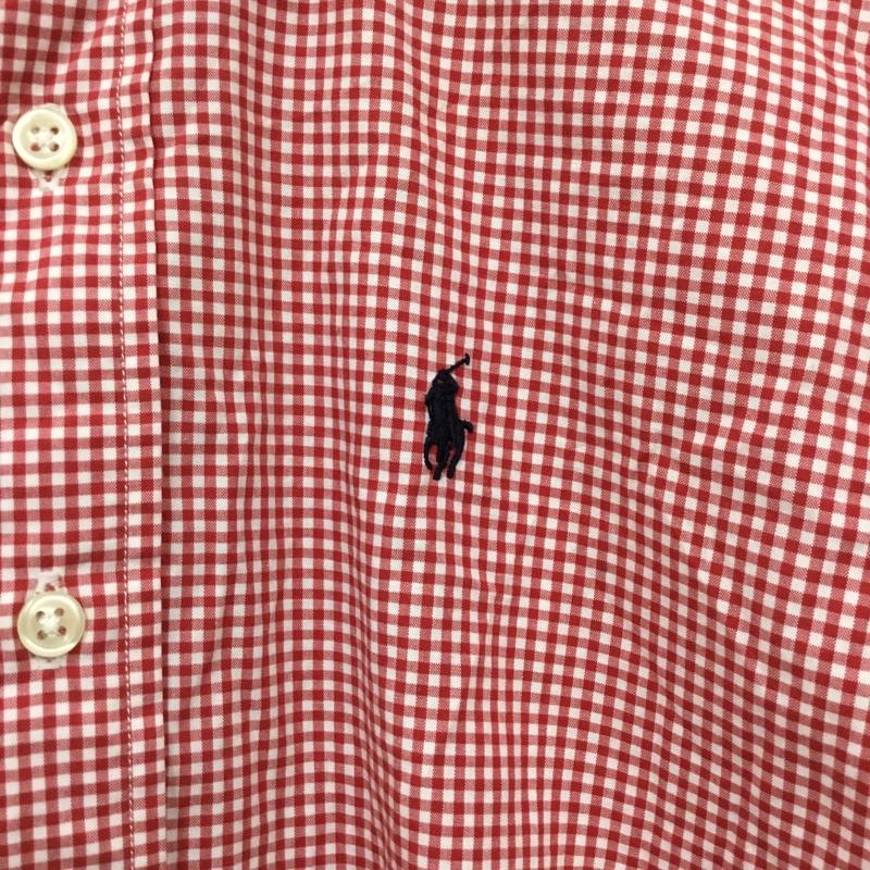 ラルフローレン RALPHLAUREN シャツ、ブラウス 長袖 長袖シャツ チェックシャツ カラーシャツ 長袖カットソー 150cm ロゴ、文字 白 / ホワイト / X 赤 / レッド /  ボーイズ USED 古着 中古 10116539