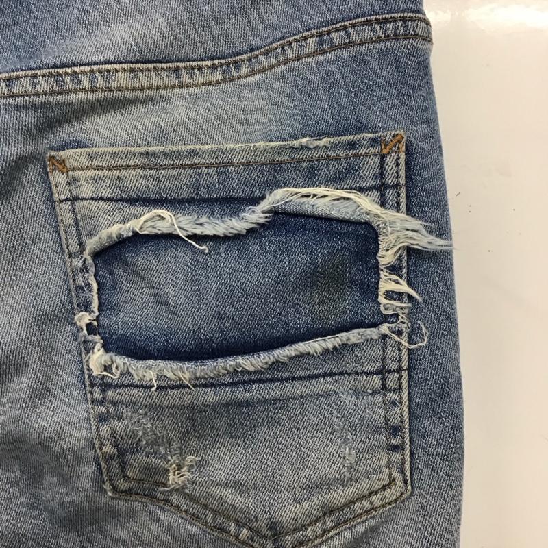 ザラメン ZARA MAN パンツ デニム、ジーンズ デニムパンツ スリムパンツ カジュアルパンツ ストレッチパンツ 38 ダメージ加工 インディゴ / インディゴ /  メンズ USED 古着 中古 10149710
