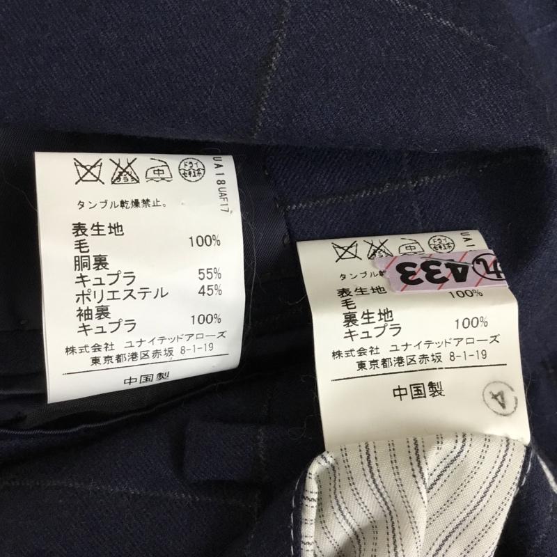 グリーンレーベルリラクシング green label relaxing セットアップ セットアップ セットアップ チェックジャケット スリムスラックスパンツ 2点セット 48 チェック 紺 / ネイビー /  メンズ USED 古着 中古 10114889