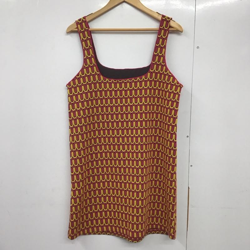 ザラ ZARA ワンピース ひざ丈スカート 1930 012 641 ノースリーブ M 総柄 桃 / ピンク / X 橙 / オレンジ /  レディース USED 古着 中古 10142151