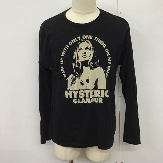 ヒステリックグラマー HYSTERIC GLAMOUR カットソー 長袖 長袖カットソー クルーネックカットソー ロングスリーブカットソー プリントTシャツ L プリント 黒 / ブラック /  メンズ USED 古着 中古 10124354