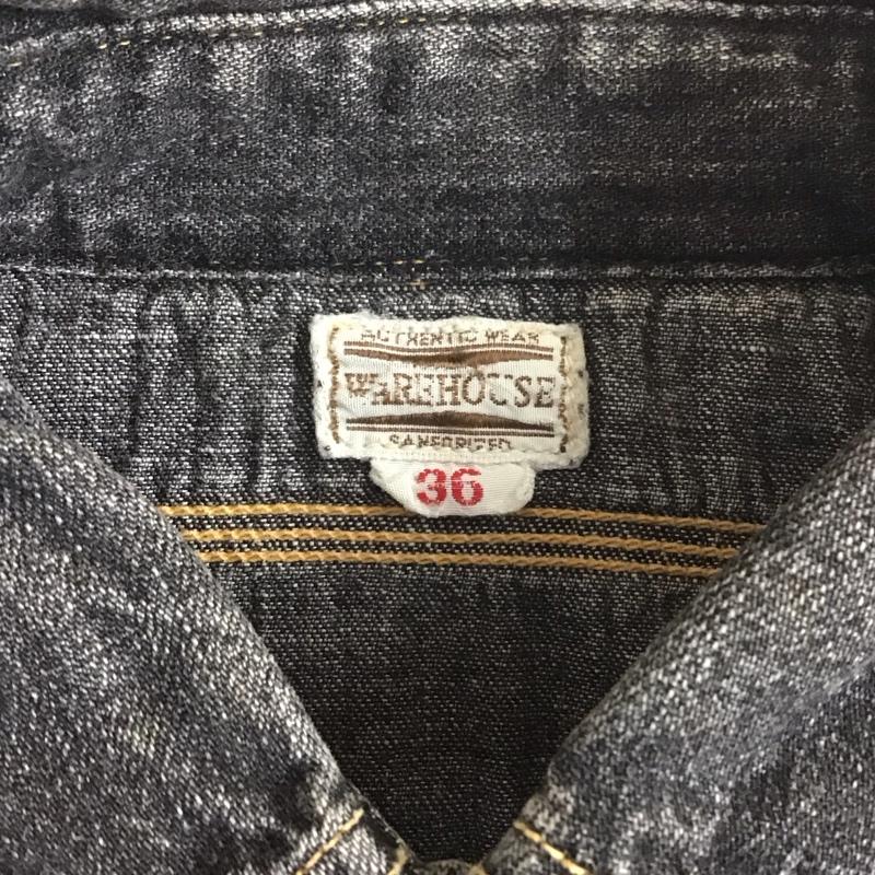 ウエアハウス WAREHOUSE シャツ、ブラウス 長袖 長袖シャツ カジュアルシャツ カラーシャツ 古着 36 無地 黒 / ブラック /  メンズ USED 古着 中古 10107789