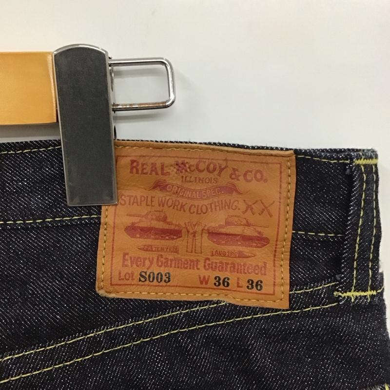 ザリアルマッコイズ THE REAL McCOY S パンツ デニム、ジーンズ デニムパンツ ストレートパンツ ワイドパンツ カジュアルパンツ 36 無地 インディゴ / インディゴ /  メンズ USED 古着 中古 10115390