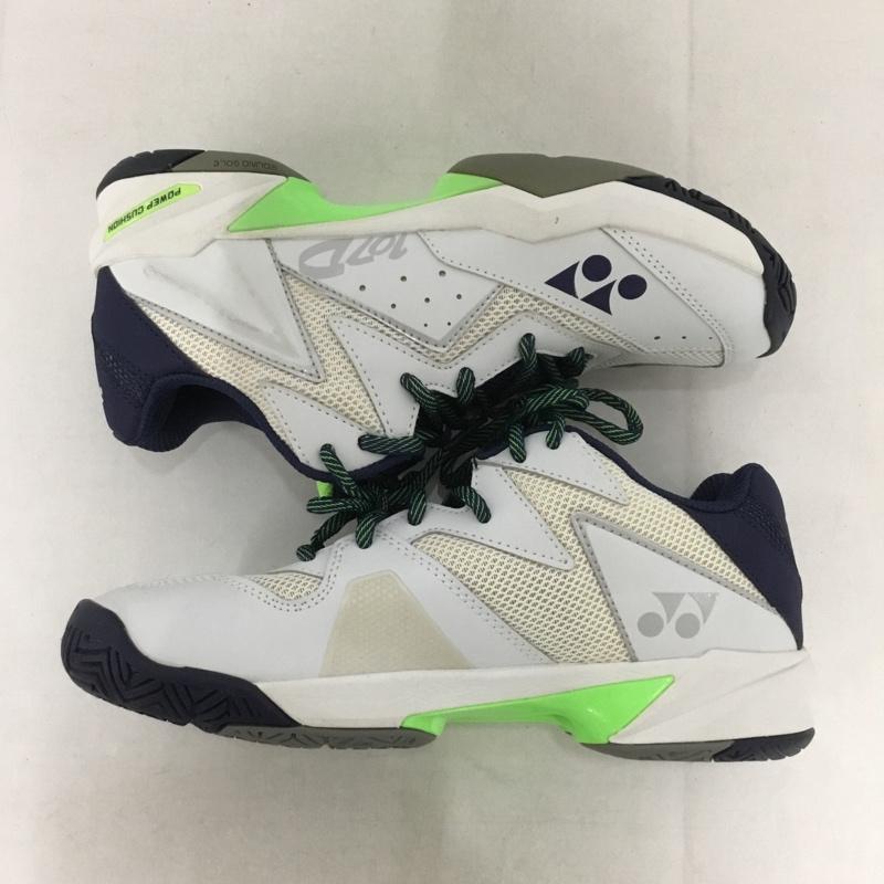 ヨネックス YONEX スニーカー スニーカー SHT107D テニスシューズ パワークッション 107D 23.5cm 23.5cm ロゴ、文字 白 / ホワイト / X 紺 / ネイビー / X 薄緑 / ライトグリーン /  レディース USED 古着 中古 10142499