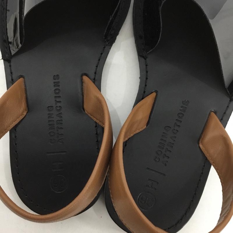 カミングアトラクションズ COMING ATTRACTIONS サンダル サンダル フラットサンダル 36 無地 黒 / ブラック /  レディース USED 古着 中古 10148829