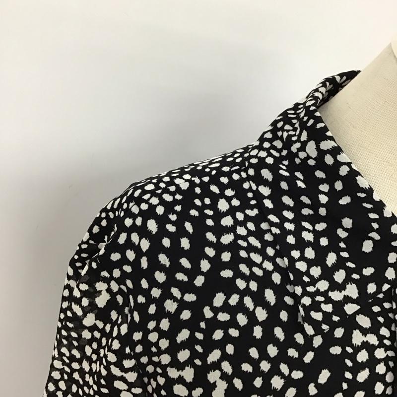 ザラ ZARA ワンピース ひざ丈スカート 4786 271 084 長袖 XS 総柄 黒 / ブラック /  レディース USED 古着 中古 10116181