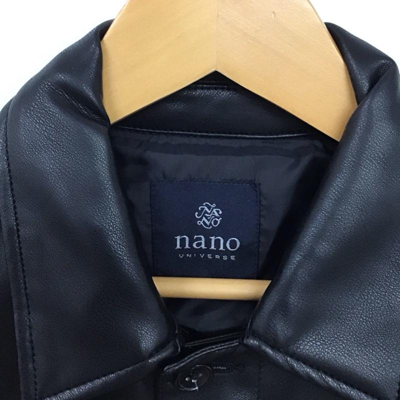 ナノユニバース nano・universe ジャケット、上着 ジャケット、ブレザー 672-4112202 フェイクレザー M 無地 黒 / ブラック /  メンズ USED 古着 中古 10131936