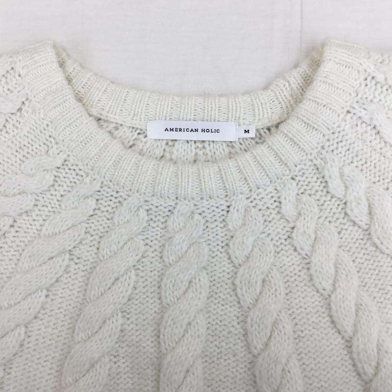 アメリカンホリック AMERICAN HOLIC ニット、セーター 長袖 HA37L2C06M0 M  白 / ホワイト /  レディース USED 古着 中古 10142216