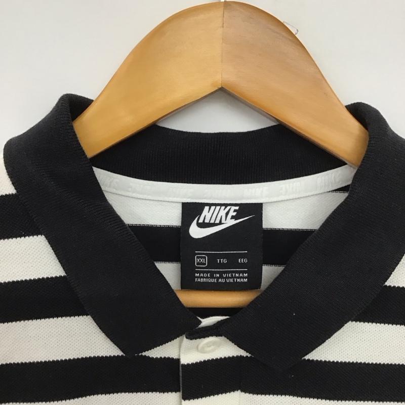 ナイキ NIKE ポロシャツ 半袖 ct5604-010 半袖ポロシャツ 半袖カットソー XXL ロゴ、文字 白 / ホワイト / X 黒 / ブラック /  メンズ USED 古着 中古 10148509