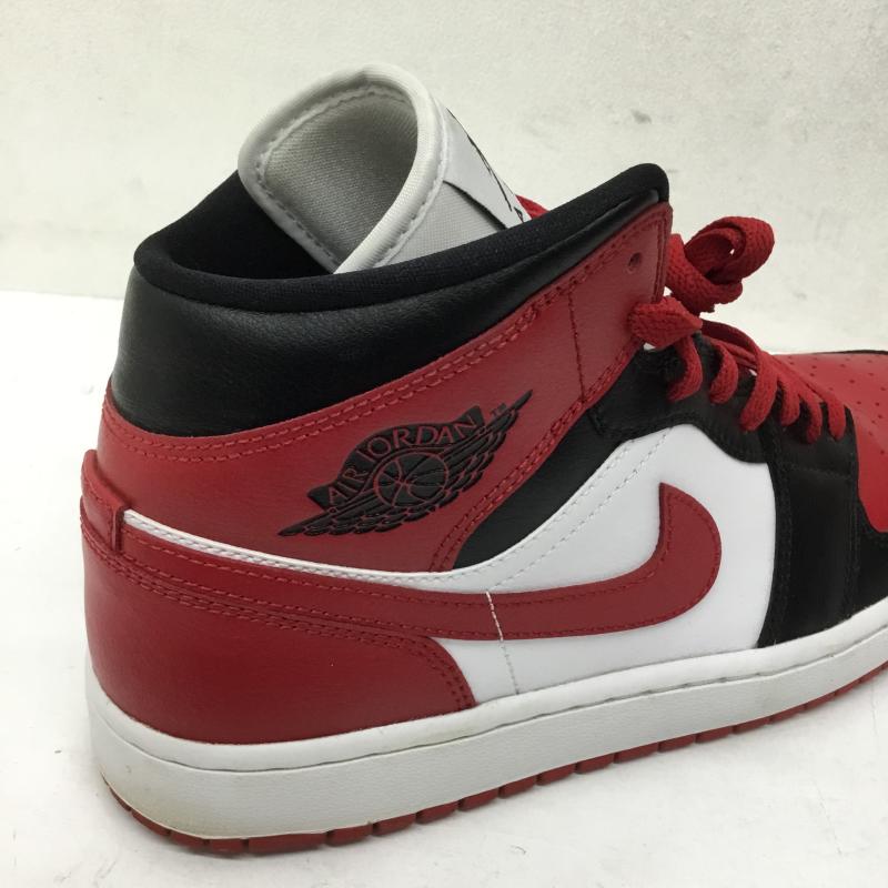 ナイキ NIKE スニーカー スニーカー BQ6472-079 Women s Air Jordan 1 Mid Bred Toe 28.0cm ロゴ、文字 白 / ホワイト / X 黒 / ブラック / X 赤 / レッド /  メンズ USED 古着 中古 10139003