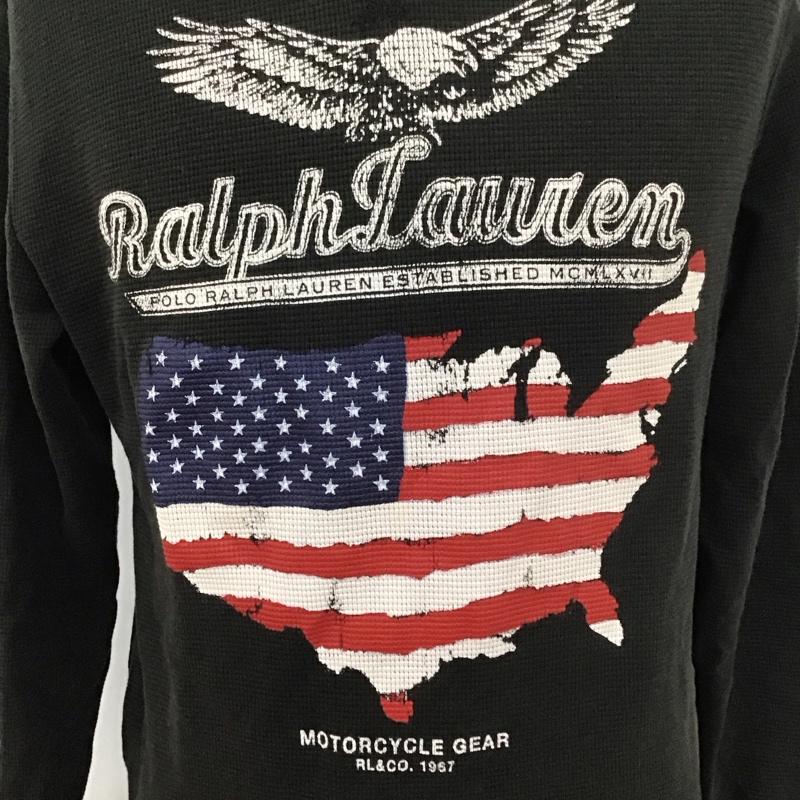 ポロラルフローレン POLO RALPH LAUREN パーカー 長袖 プルオーバー L プリント 黒 / ブラック /  メンズ USED 古着 中古 10112228