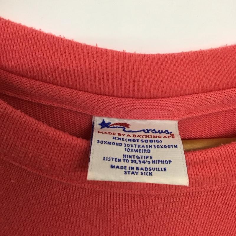 アベイシングエイプ A BATHING APE Tシャツ 半袖 半袖カットソー プリントTシャツ クルーネックカットソー XXL ロゴ、文字 赤 / レッド /  メンズ USED 古着 中古 10142626