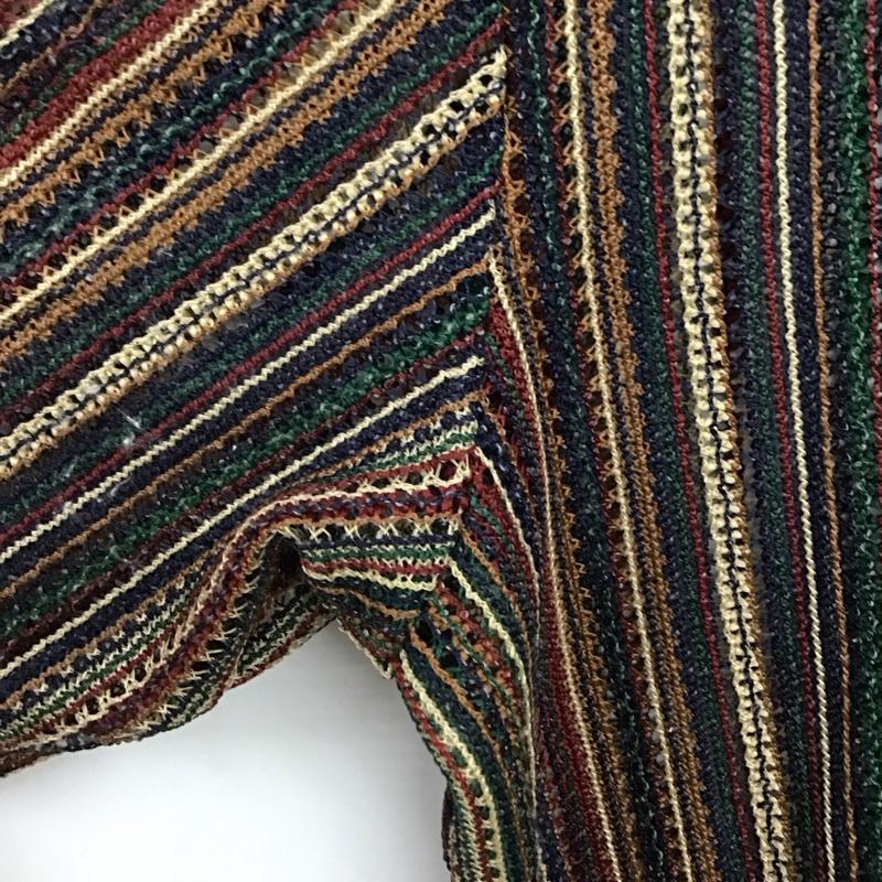 ビームス ハート BEAMS HEART カーディガン 半袖 半袖カーディガン 前開き 薄手 XL ストライプ マルチカラー / マルチカラー /  メンズ USED 古着 中古 10140712