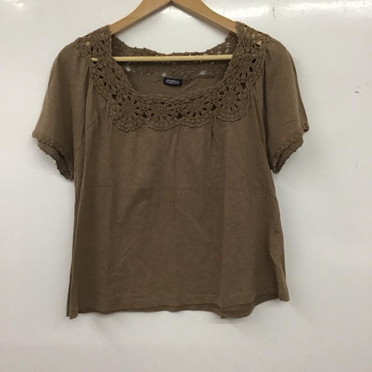 ジャーナルスタンダード JOURNAL STANDARD カットソー 半袖 半袖カットソー スクエアーネック プリントTシャツ 無地 茶 / ブラウン /  レディース USED 古着 中古 10136257