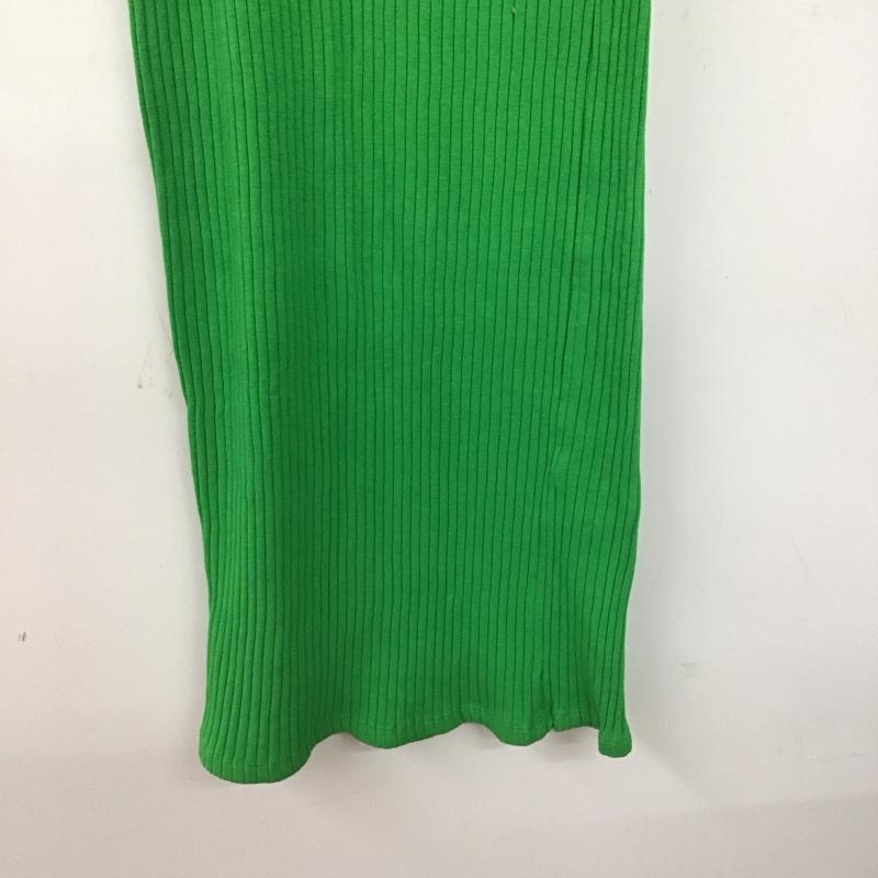ザラ ZARA ワンピース ロングスカート 4886 426 527 スキッパー 半袖 リブ S 無地 緑 / グリーン /  レディース USED 古着 中古 10147153