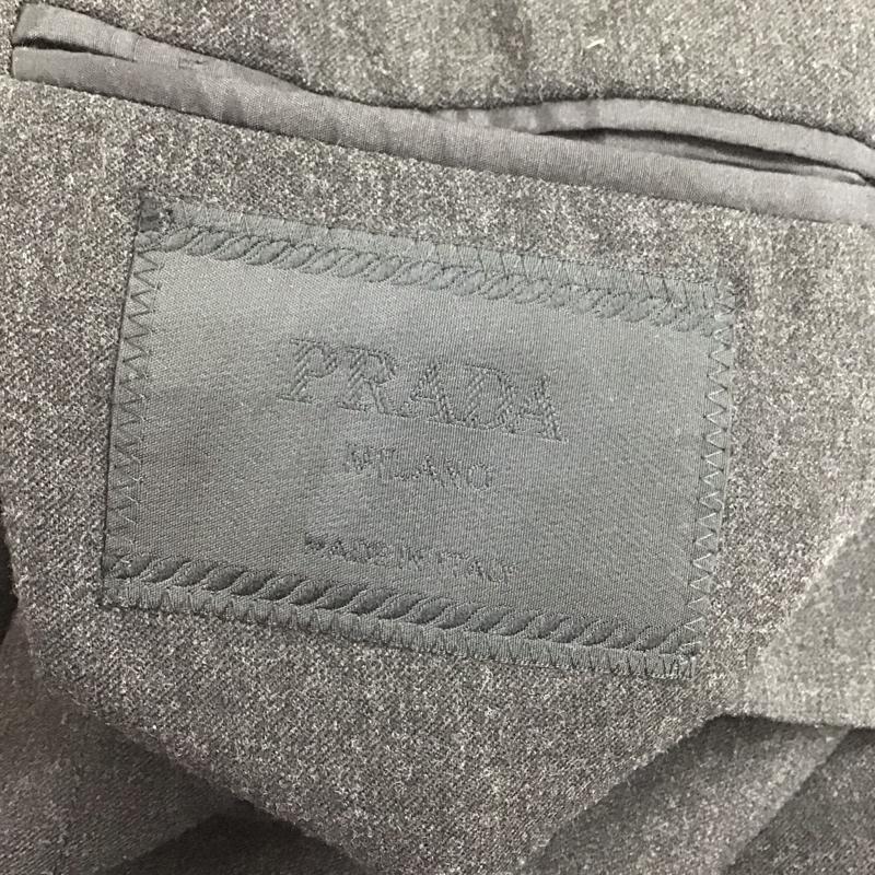 プラダ PRADA ジャケット、上着 ジャケット、ブレザー カジュアルジャケット カラージャケット ポケットジャケット アウター 46 無地 灰 / グレー /  メンズ USED 古着 中古 10124683