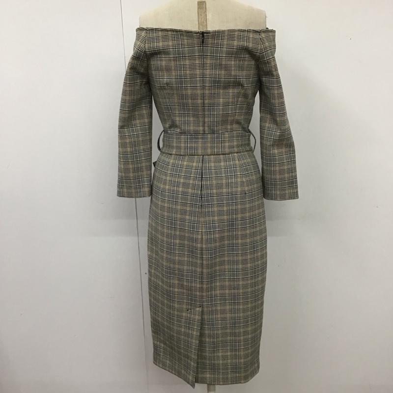 ザラベーシック ZARA BASIC ワンピース ロングスカート ベルト付き XS チェック マルチカラー / マルチカラー /  レディース USED 古着 中古 10116690