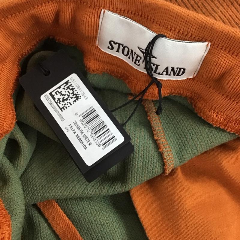 ストーンアイランド STONE ISLAND パンツ ショートパンツ ショートパンツ ハーフパンツ カジュアルパンツ M ストライプ 橙 / オレンジ /  メンズ USED 古着 中古 10116624