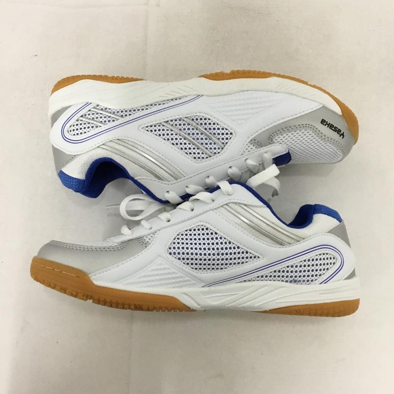 ヤサカ YASAKA スニーカー スニーカー E-200 ジェット インパクト 卓球シューズ 25cm 箱有 25.0cm ロゴ、文字 白 / ホワイト / X 青 / ブルー /  レディース USED 古着 中古 10147911