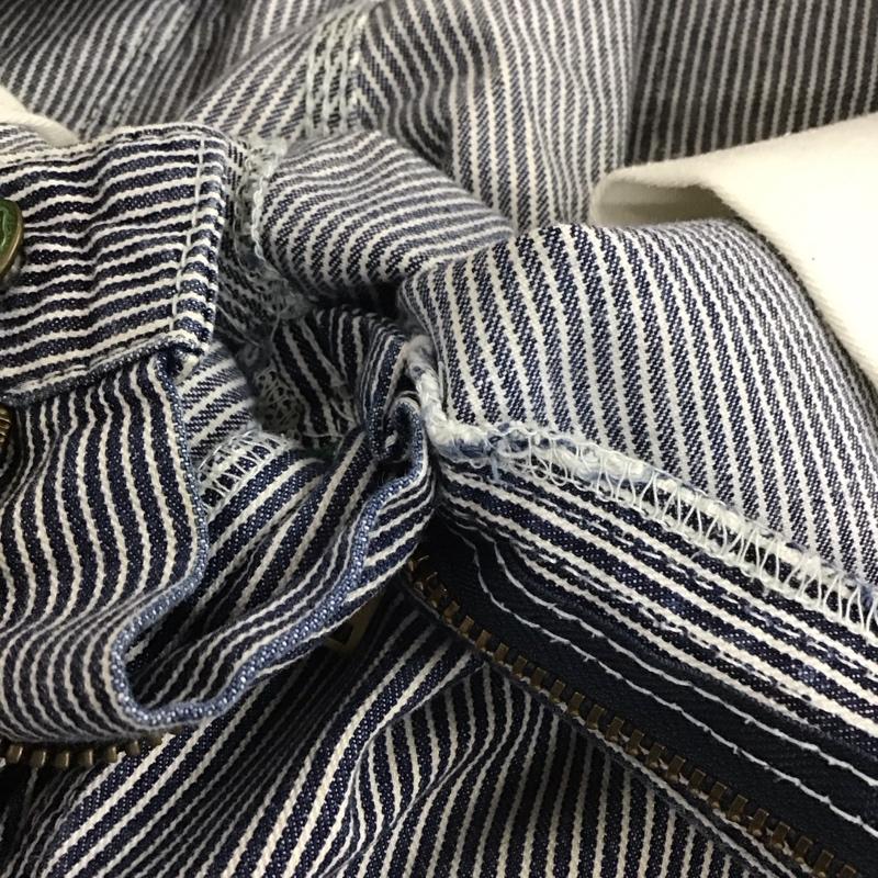 オシュコシュ OSHKOSH パンツ ショートパンツ ヒッコリーショートパンツ ハーフパンツ カジュアルパンツ L ストライプ 白 / ホワイト / X インディゴ / インディゴ /  メンズ USED 古着 中古 10113027