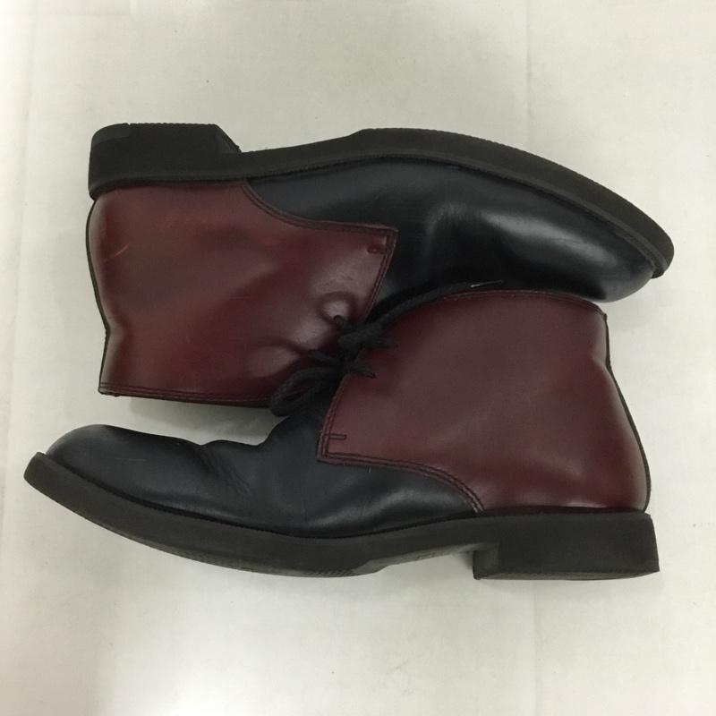 リーガル REGAL ブーツ ショートブーツ NC7F チャッカブーツ バイカラー 25cm 箱有 25.0cm 無地 えんじ / ワインレッド / X 紺 / ネイビー /  メンズ USED 古着 中古 10143004