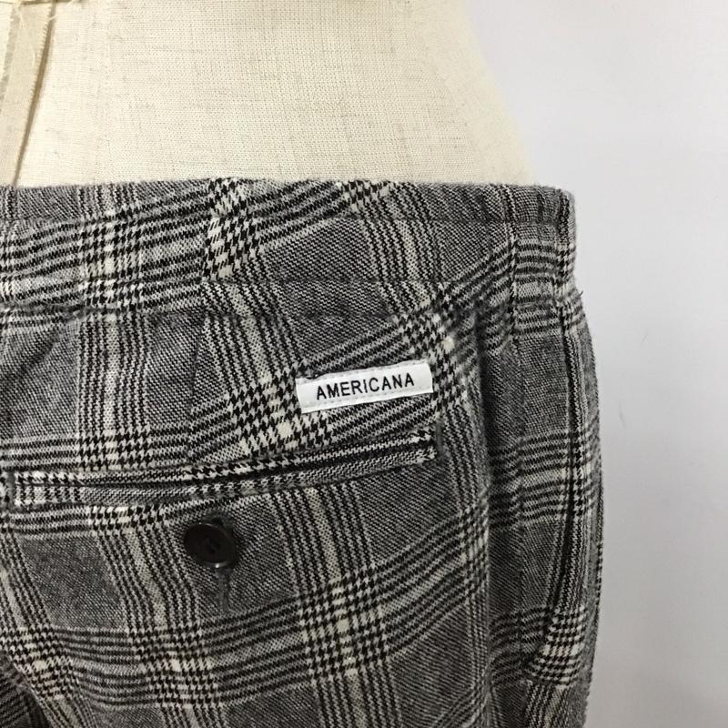 アメリカーナ AMERICANA パンツ スラックス ウール混 M チェック 黒 / ブラック / X 白 / ホワイト /  レディース USED 古着 中古 10117366