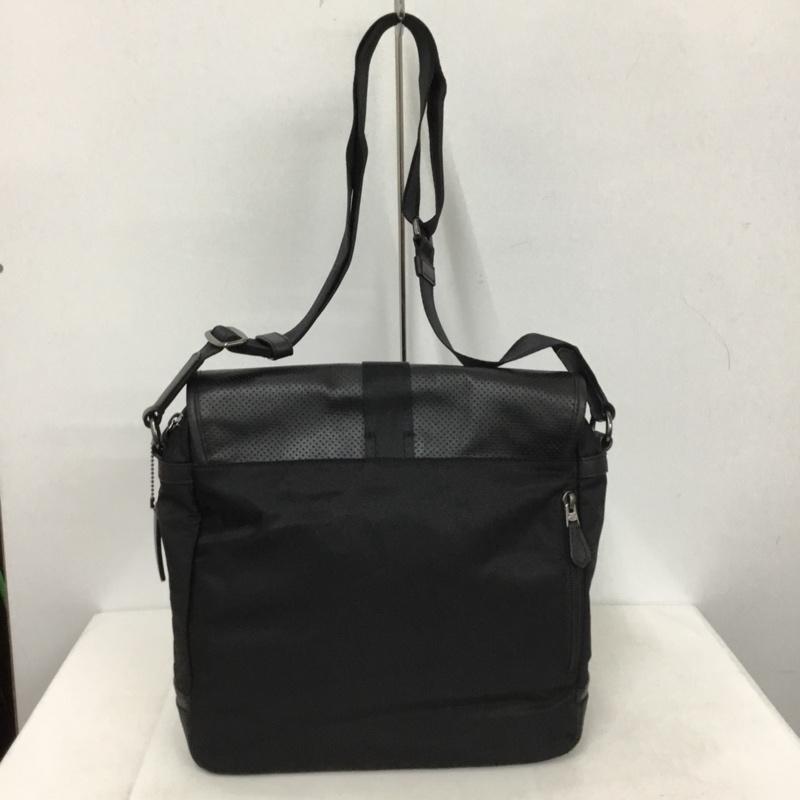 コーチ COACH ショルダーバッグ ショルダーバッグ パンチングレザー ロゴ、文字 黒 / ブラック /  メンズ USED 古着 中古 10144886
