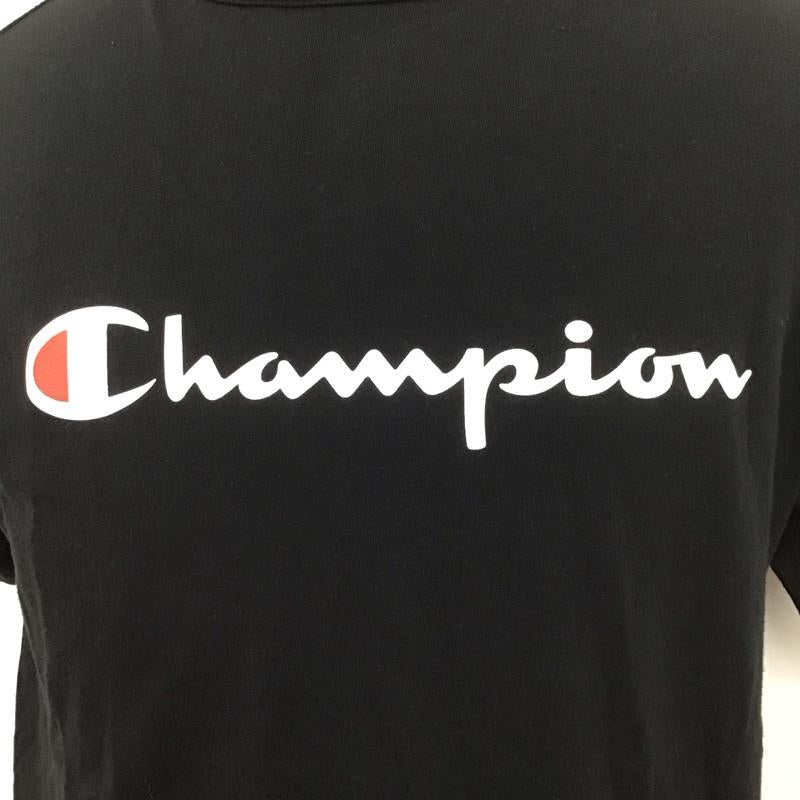 チャンピオン Champion Tシャツ 半袖 c3-p302 ベーシックTシャツ ロゴ プリントTシャツ 半袖カットソー L ロゴ、文字 黒 / ブラック /  メンズ USED 古着 中古 10112999