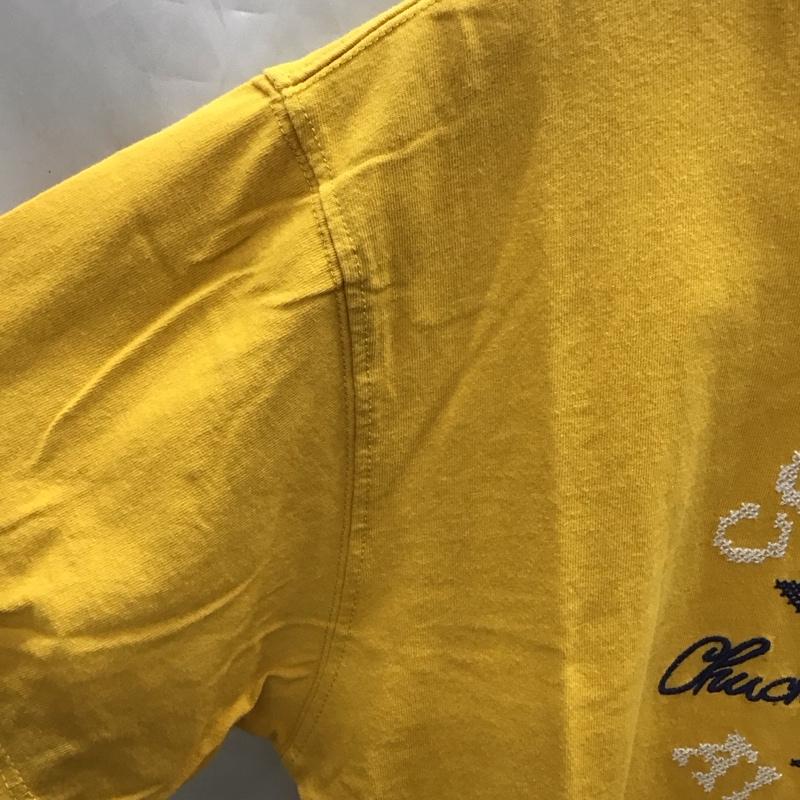 コンバース CONVERSE Tシャツ 半袖 8272-6350 刺繡 クルーネック L ロゴ、文字 橙 / オレンジ /  メンズ USED 古着 中古 10117035