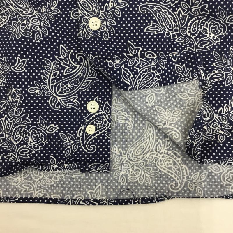 エディフィス EDIFICE シャツ、ブラウス 長袖 46 ペイズリー 青 / ブルー /  メンズ USED 古着 中古 10140069