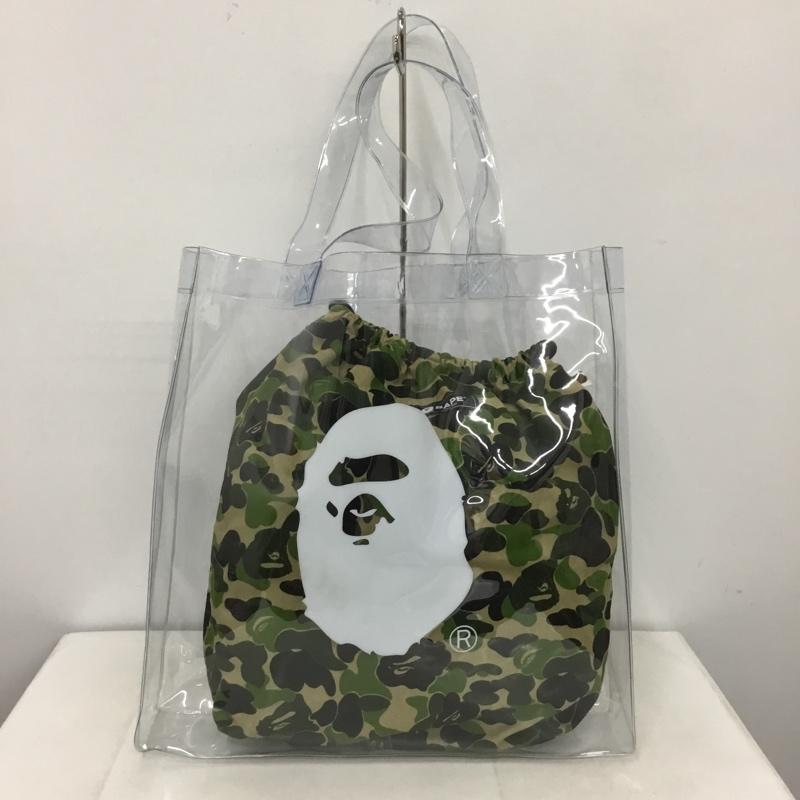 アベイシングエイプ A BATHING APE トートバッグ トートバッグ ABC CAMO CLEAR TOTE BAG クリアバッグ 巾着 プリント 透明 / クリア /  メンズ USED 古着 中古 10138499