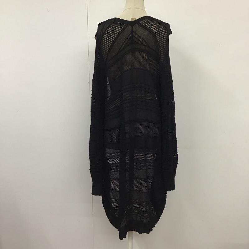アズールバイマウジー AZUL BY MOUSSY カーディガン 長袖 250ESB70-573E SHADOWBORDERKNITCARDIGAN 長袖カーディガン FREE 総柄 黒 / ブラック /  レディース USED 古着 中古 10120416