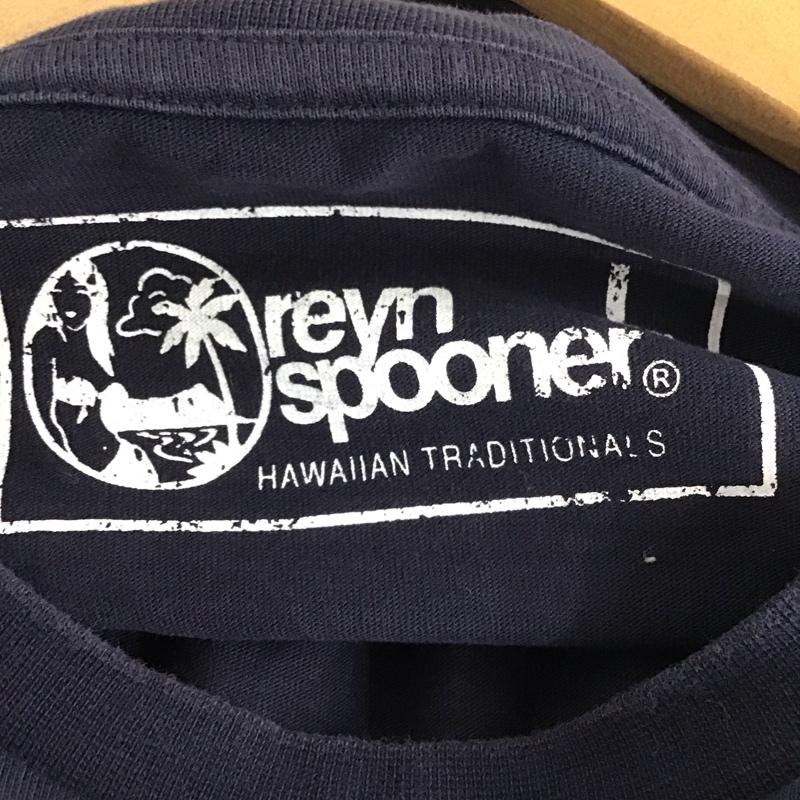 レインスプーナー reyn spooner Tシャツ 半袖 半袖カットソー プリントTシャツ クルーネックカットソー L 無地 紺 / ネイビー /  メンズ USED 古着 中古 10132804