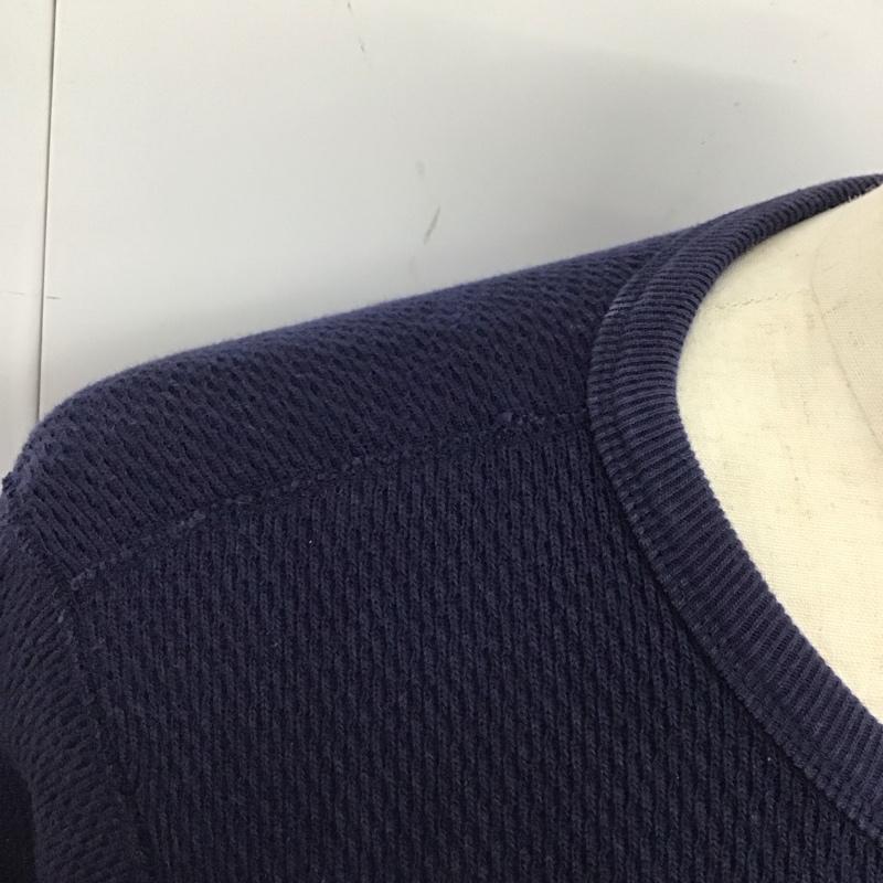 ザリアルマッコイズ THE REAL McCOY S カットソー 長袖 長袖カットソー クルーネックカットソー ロングスリーブカットソー プリントTシャツ 42 無地 紺 / ネイビー /  メンズ USED 古着 中古 10115385