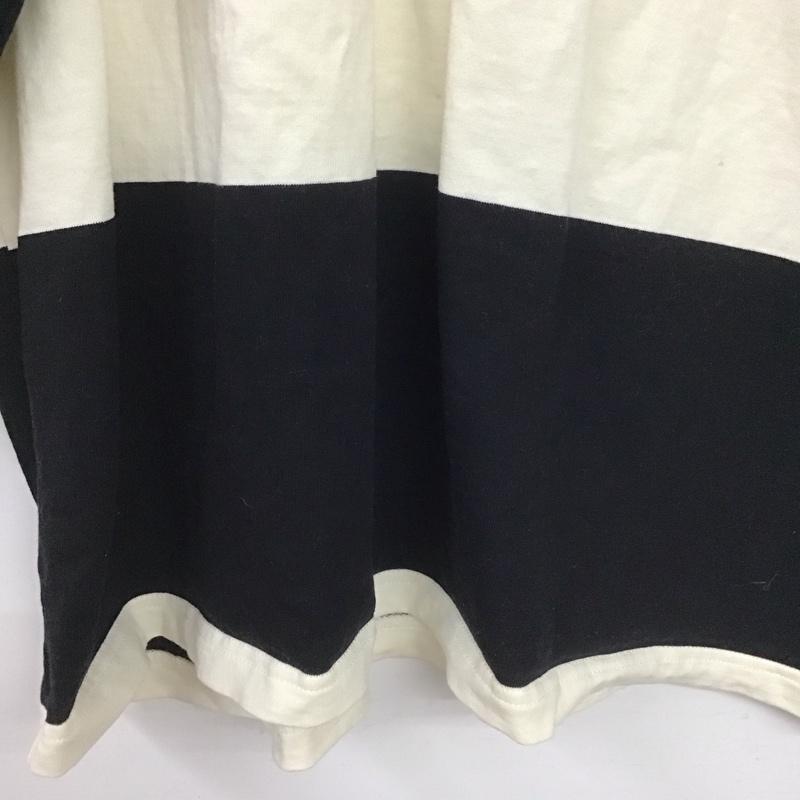 ジーナシス JEANASIS Tシャツ 長袖 FREE ボーダー柄 白 / ホワイト / X 黒 / ブラック /  レディース USED 古着 中古 10149363