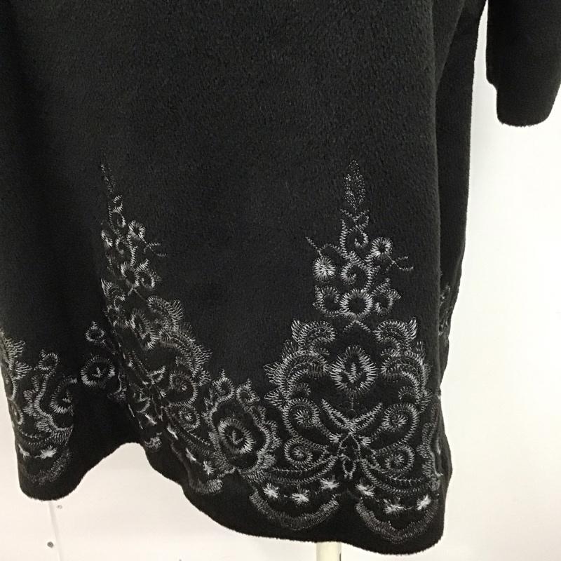 アクシーズファム axes femme コート コート一般 ロングコート ロングジャケット ファーカラージャケット アウター L 無地 黒 / ブラック /  レディース USED 古着 中古 10107713